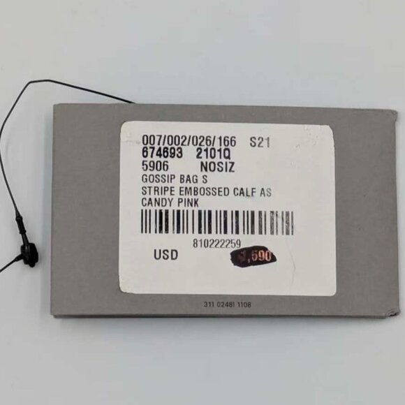 Balenciaga Stripe Embossed Calfskin Gossip Flap Bag Small Candy Pink 674693 - Picture 13 of 16